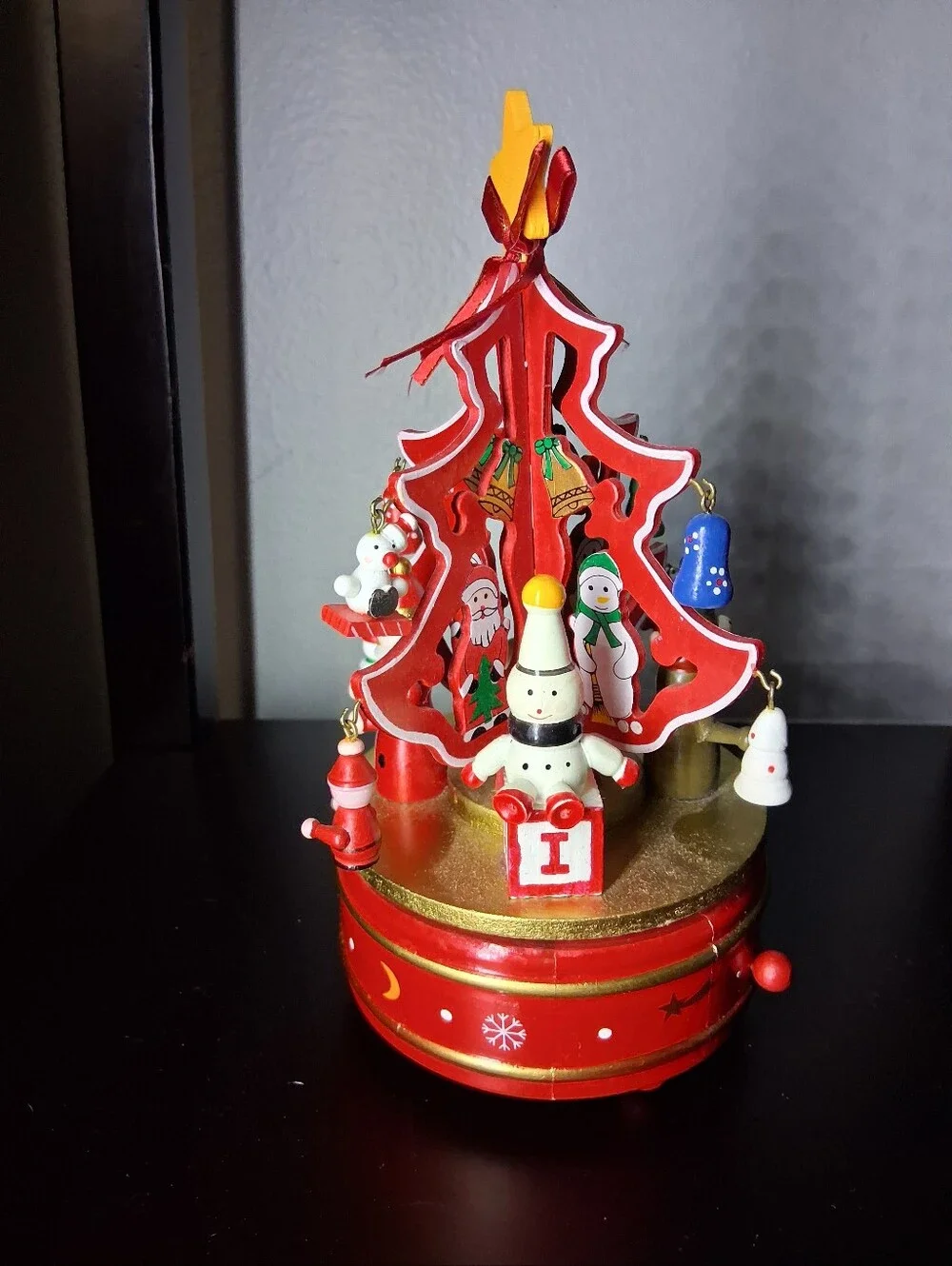 Breitner Vintg German Wooden Rotating Christmas Tree Music Box-All Pieces & Box